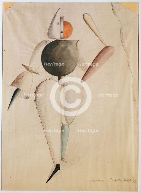 Costume design for the Triadic Ballet , 1919.
