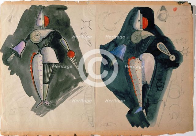 Costume design for the Triadic Ballet , 1920s.