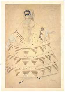 Costume design for the ballet Carnaval by R. Schumann, 1910. Artist: Bakst, Léon (1866-1924)