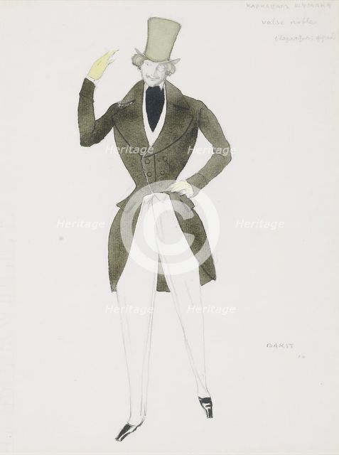 Costume design for the ballet Carnaval by R. Schumann, 1910. Artist: Bakst, Léon (1866-1924)