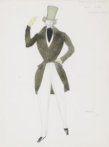 Costume design for the ballet Carnaval by R. Schumann, 1910. Artist: Bakst, Léon (1866-1924)