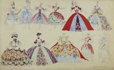 Costume design for the ballet "Cinderella" by Sergei Prokofiev, 1945. Creator: Williams, Pyotr Vladimirovich (1902-1947)