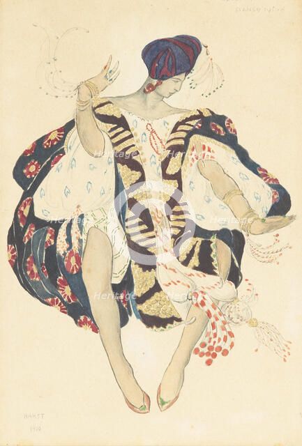 Costume design for the ballet Cleopatra by A. Arensky, 1910.