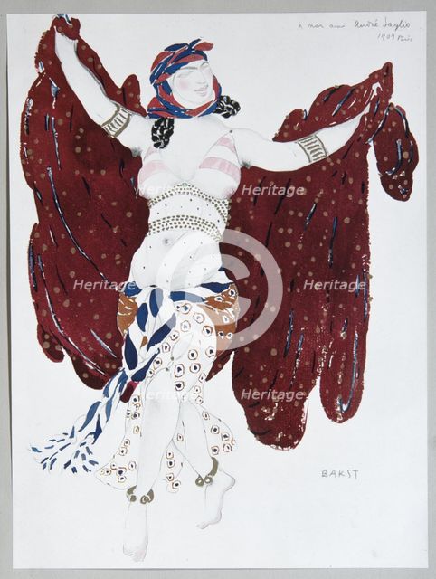 Costume design for the ballet Cléopatre, 1909. Artist: Bakst, Léon (1866-1924)