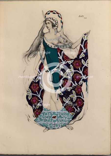 Costume design for the ballet Artémis troublée by Paul Paray, 1922. Artist: Bakst, Léon (1866-1924)