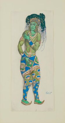 Costume design for the Ballet "Blue God" by R. Hahn, 1910. Creator: Bakst, Léon (1866-1924)