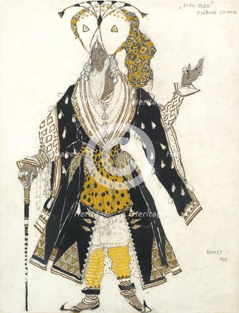 Costume design for the Ballet Blue God by R. Hahn, 1911. Artist: Bakst, Léon (1866-1924)