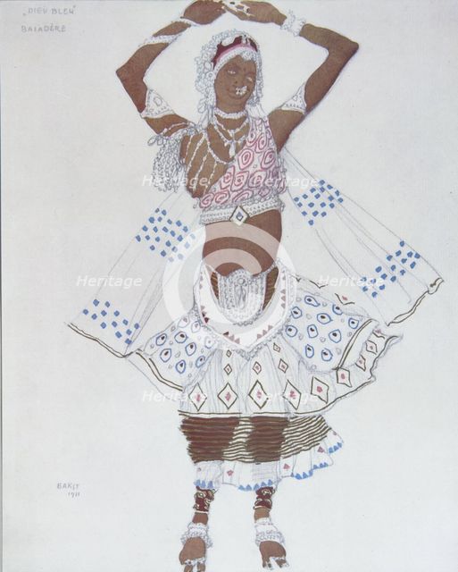 Costume design for the Ballet Blue God by R. Hahn, 1912. Artist: Bakst, Léon (1866-1924)
