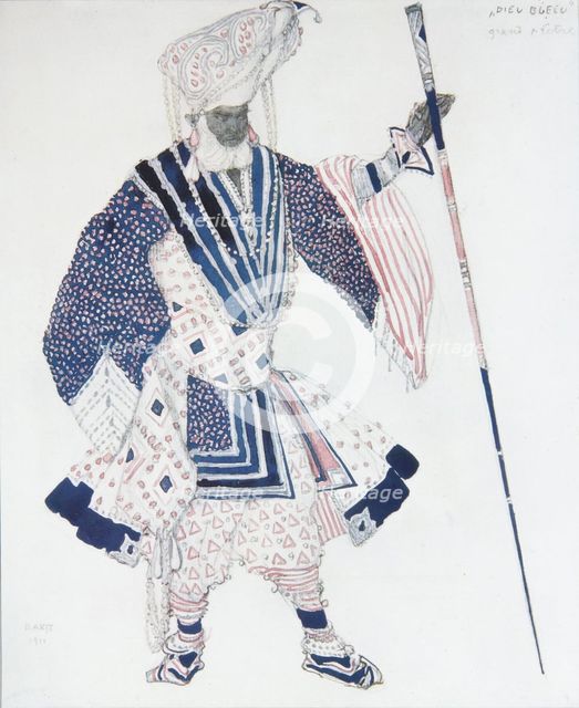 Costume design for the Ballet Blue God by R. Hahn, 1912. Artist: Bakst, Léon (1866-1924)