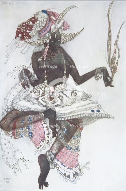 Costume design for the Ballet Blue God by R. Hahn, 1912. Artist: Bakst, Léon (1866-1924)