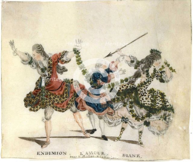 Costume design for the ballet Endymion by Gaetano Vestris, 1773-1778. Creator: Fesch, Jean-Louis (1739-1778).