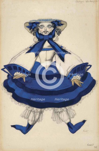 Costume design for the ballet La Boutique Fantasque, 1918.