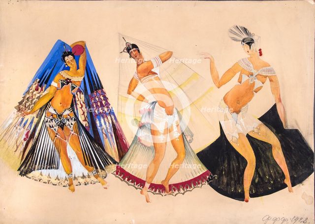 Costume design for the ballet "La Bayadère" by L. Minkus, 1928. Creator: Fyodor Fyodorovsky.