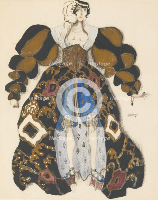 Costume design for the Ballet La Légende de Joseph by R. Strauss. Artist: Bakst, Léon (1866-1924)