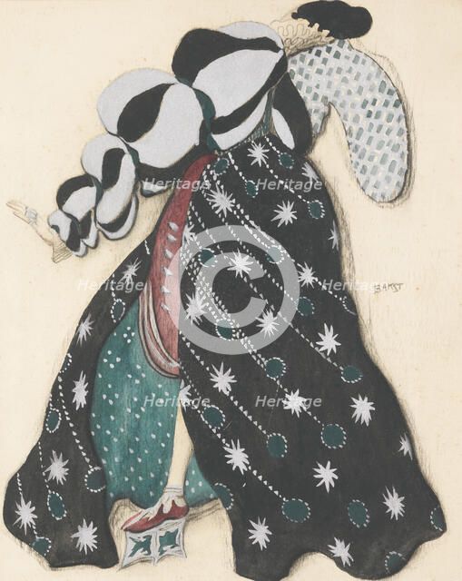 Costume design for the Ballet La Légende de Joseph by R. Strauss. Artist: Bakst, Léon (1866-1924)
