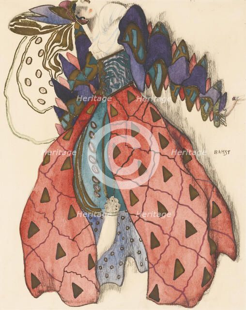 Costume design for the Ballet La Légende de Joseph by R. Strauss. Artist: Bakst, Léon (1866-1924)