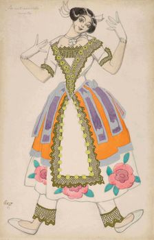 Costume design for the Ballet La Nuit ensorcelée by F. Chopin and L. Aubert, 1923