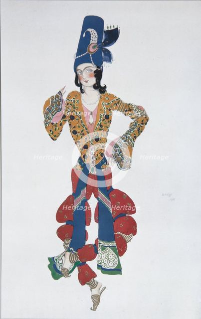 Costume design for the ballet Sheherazade by N. Rimsky-Korsakov, 1910. Artist: Bakst, Léon (1866-1924)