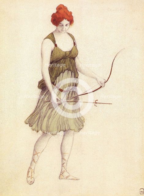 Costume design for the ballet Sylvia ou La Nymphe de Diane by Léo Delibes, 1901.