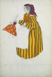 Costume design for the ballet The Magic Toy Shop by G. Rossini, 1919