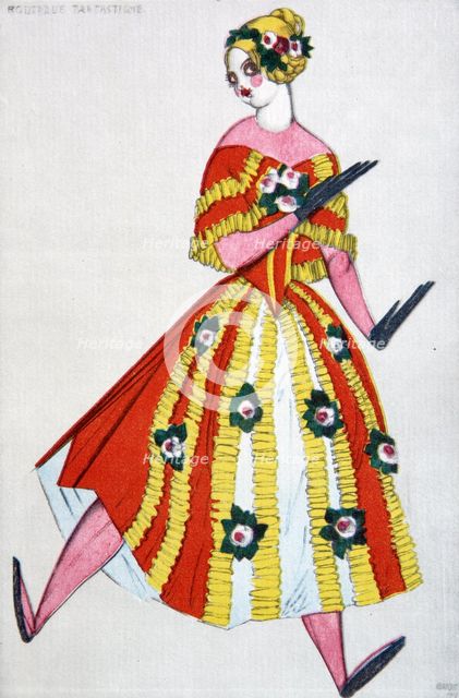 Costume design for the ballet The Magic Toy Shop by G. Rossini, 1919. Artist: Bakst, Léon (1866-1924)