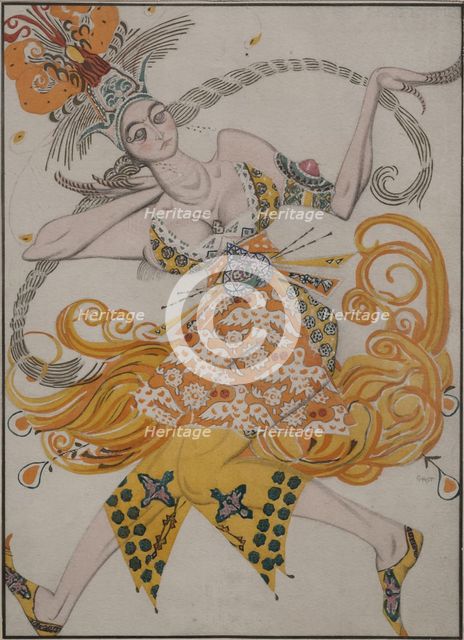 Costume design for the ballet The Firebird (L'oiseau de feu) by I. Stravinsky.