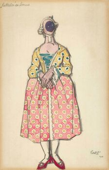Costume design for the ballet "The Good-Humoured Ladies" by Scarlatti, 1916