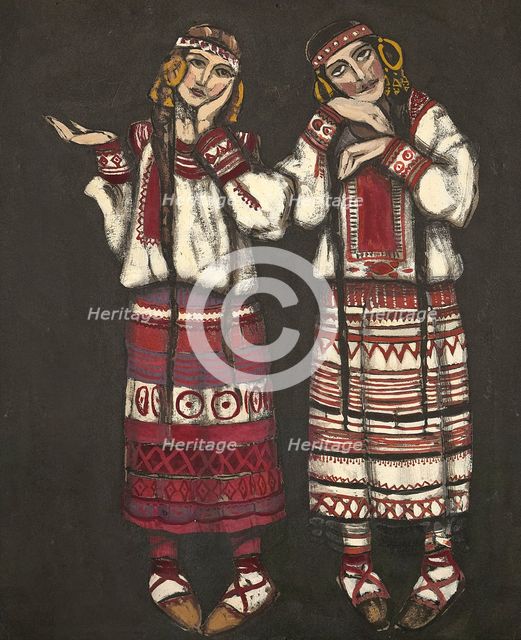 Costume design for the ballet The Rite of Spring (Le Sacre du Printemps) by I. Stravinski, 1930. Artist: Roerich, Nicholas (1874-1947)