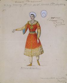 Costume design for the ballet Tsarina Syuyumbeki by A. Blanche, 1832. Artist: Serkov (Early 19th cen.)