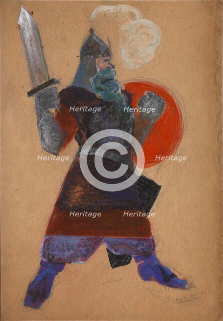 Costume design for the opera The golden Cockerel by N. Rimsky-Korsakov. Artist: Malyutin, Sergei Vasilyevich (1859-1937)