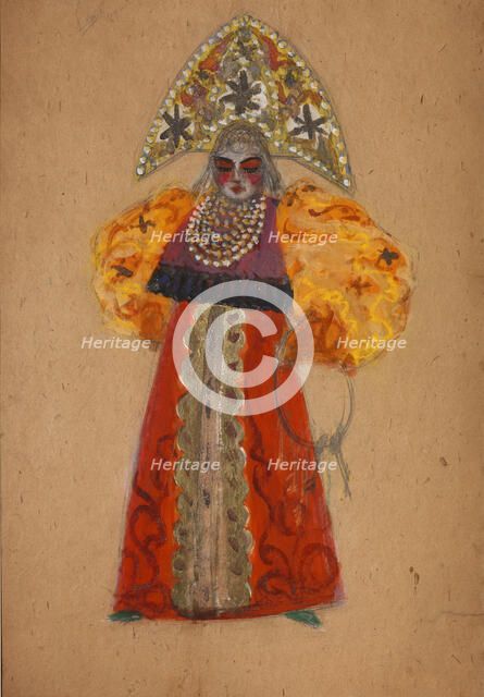 Costume design for the opera The golden Cockerel by N. Rimsky-Korsakov. Artist: Malyutin, Sergei Vasilyevich (1859-1937)