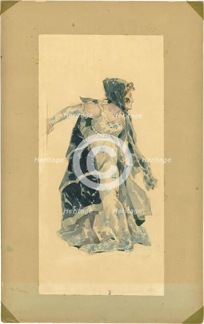 Costume design for the opera Tosca by Giacomo Puccini, 1899. Creator: Hohenstein, Adolfo (1854-1928).