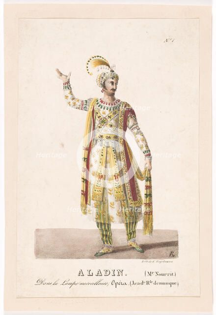 Costume design for the Opera "Aladin, ou La Lampe merveilleuse" by Nicolas Isouard, 1822. Creator: Garneray, Auguste (1785-1824).