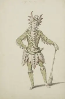 Costume design for the opera Atys by Jean-Baptiste Lully, c1676. Creator: Berain, Jean (c. 1640-1711)