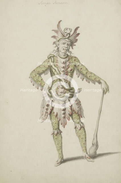 Costume design for the opera Atys by Jean-Baptiste Lully, c1676. Creator: Berain, Jean (c. 1640-1711).