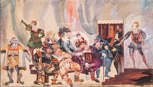 Costume design for the opera Die Meistersinger von Nürnberg by R. Wagner, 1929. Creator: Fyodor Fyodorovsky.