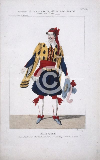 Costume design for the opera Don Juan by Wolfgang Amadeus Mozart.