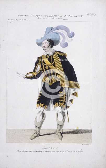 Costume design for the opera Don Juan by Wolfgang Amadeus Mozart.