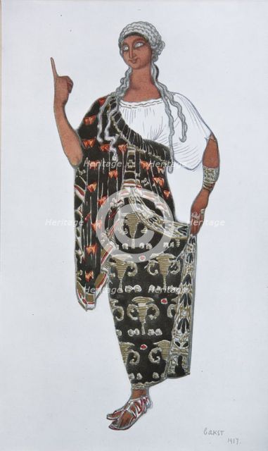 Costume design for the opera Fedra by Ildebrando Pizzetti, 1917. Artist: Bakst, Léon (1866-1924)