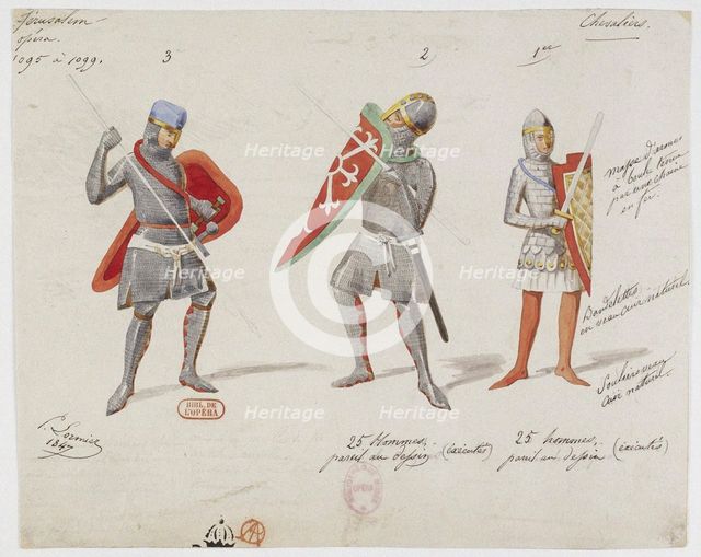 Costume design for the opera Jérusalem by Giuseppe Verdi, on 26 November 1847 by the Paris Opera at 