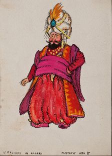 Costume design for the opera L'italiana in Algeri (The Italian Girl in Algiers) by Gioachino...,1925 Creator: Chessa, Gigi (1898-1935)