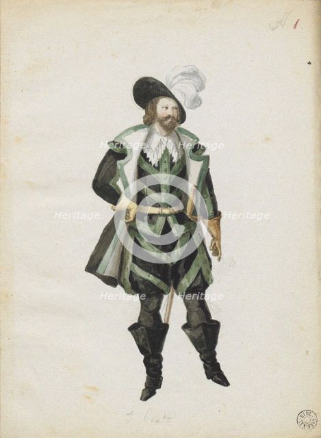 Costume design for the opera Louise Miller by Giuseppe Verdi, Paris Opéra, 02.02.1853, 1853.