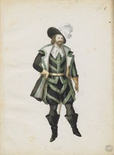 Costume design for the opera Louise Miller by Giuseppe Verdi, Paris Opéra, 02.02.1853, 1853