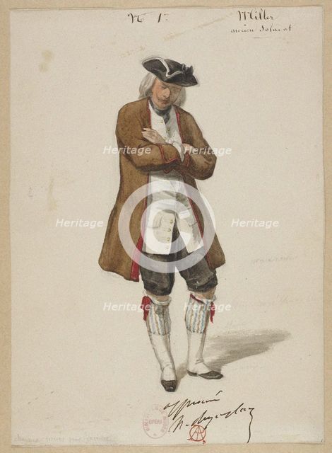 Costume design for the opera Louise Miller by Giuseppe Verdi, Paris Opéra, 02.02.1853, 1853.
