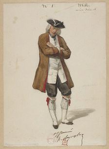 Costume design for the opera Louise Miller by Giuseppe Verdi, Paris Opéra, 02.02.1853, 1853
