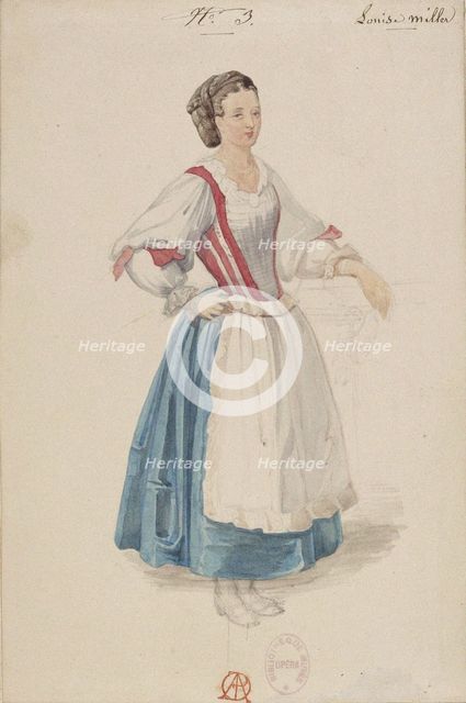 Costume design for the opera Louise Miller by Giuseppe Verdi, Paris Opéra, 02.02.1853, 1853.