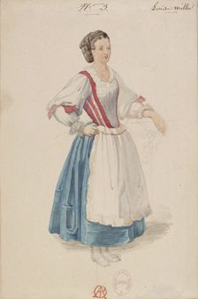 Costume design for the opera Louise Miller by Giuseppe Verdi, Paris Opéra, 02.02.1853, 1853