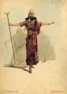 Costume design for the opera Nabucco by Giuseppe Verdi, 1913. Creator: Comelli, Attilio (1858-1925)