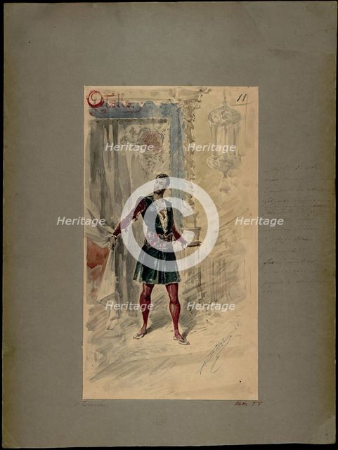 Costume design for the opera Otello by Giuseppe Verdi, world premiere, La Scala, 5 February 1887, 18