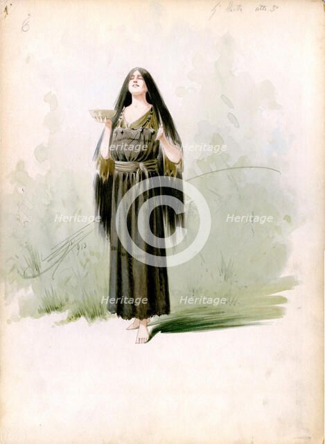 Costume design for the opera Parsifal by Richard Wagner, 1913. Creator: Comelli, Attilio (1858-1925).
